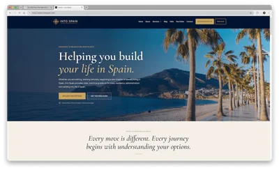 Into Spain website from the Nexar Web Services portfolio