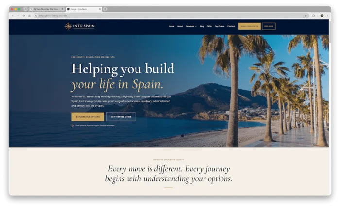Into Spain website from the Nexar Web Services portfolio